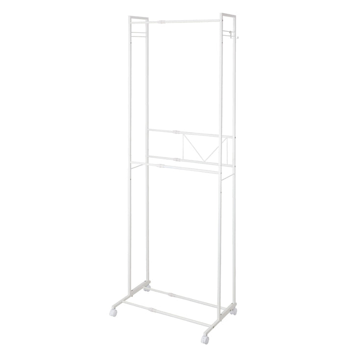 ハンガーラック2段ワイド伸縮タイプキャスター付き