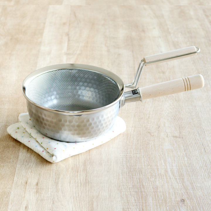 雪平鍋18cmIH対応木柄ザル付き彩食庵