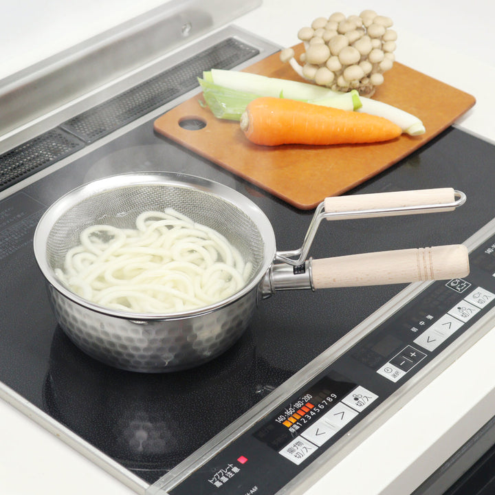 雪平鍋18cmIH対応木柄ザル付き彩食庵