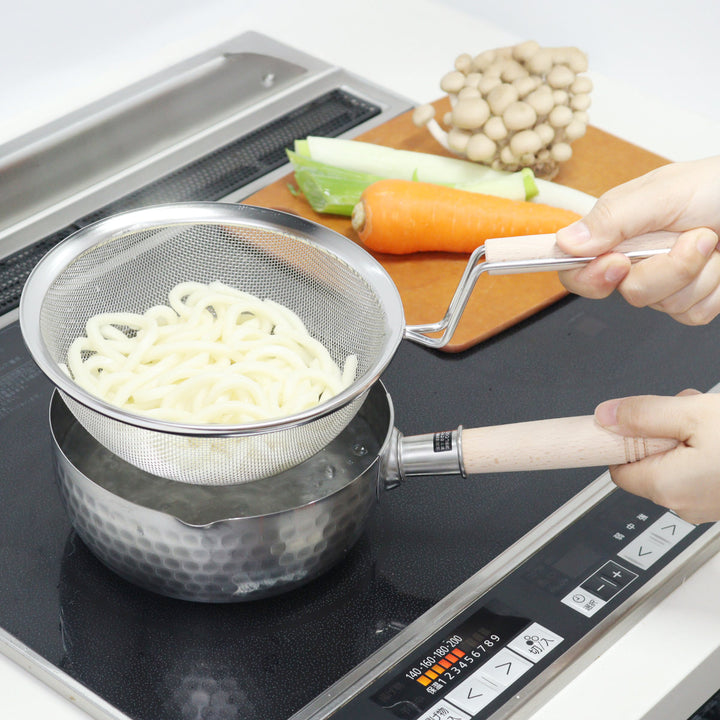 雪平鍋18cmIH対応木柄ザル付き彩食庵