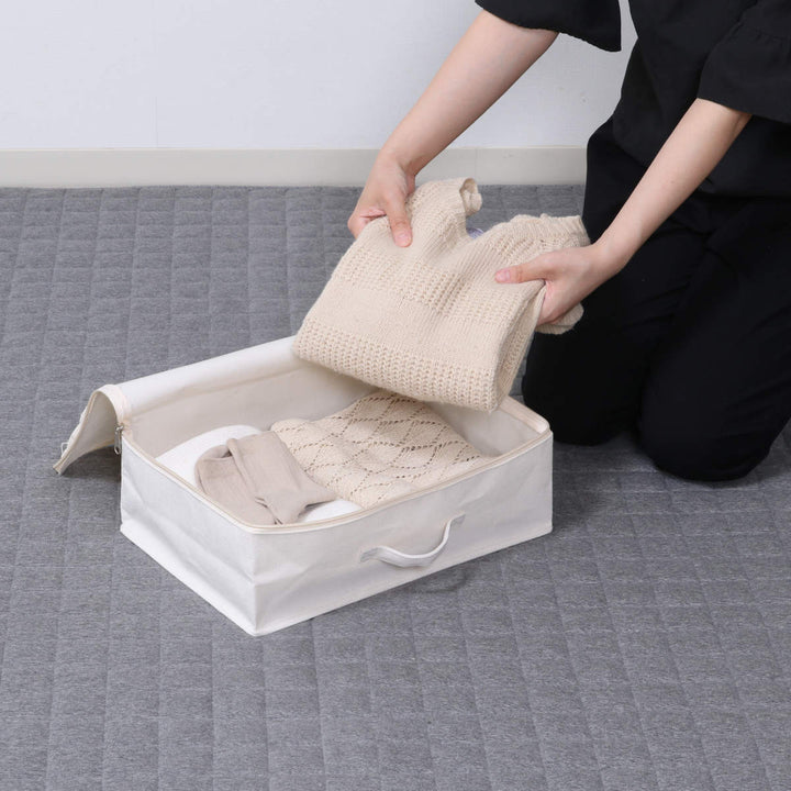 収納ボックスふた付き布魅せる収納ボックス横ハーフ