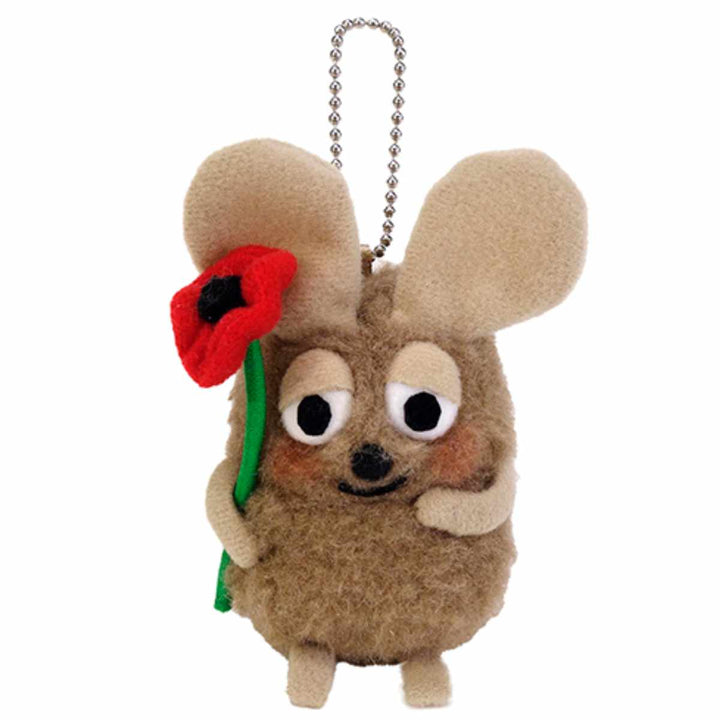 ぬいぐるみマスコットキーホルダーふかふかフレデリックはにかみ