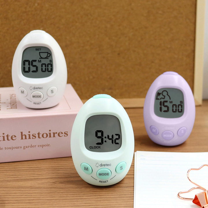 学習タイマースタディエッグ音量調節可能アラーム付き時計ドリテック