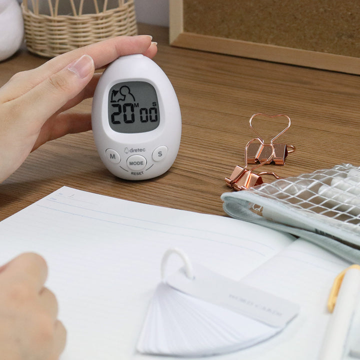 学習タイマースタディエッグ音量調節可能アラーム付き時計ドリテック