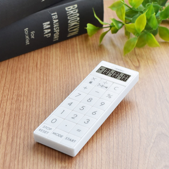 タイマー時計付電卓バイブタイマーネックストラップ付