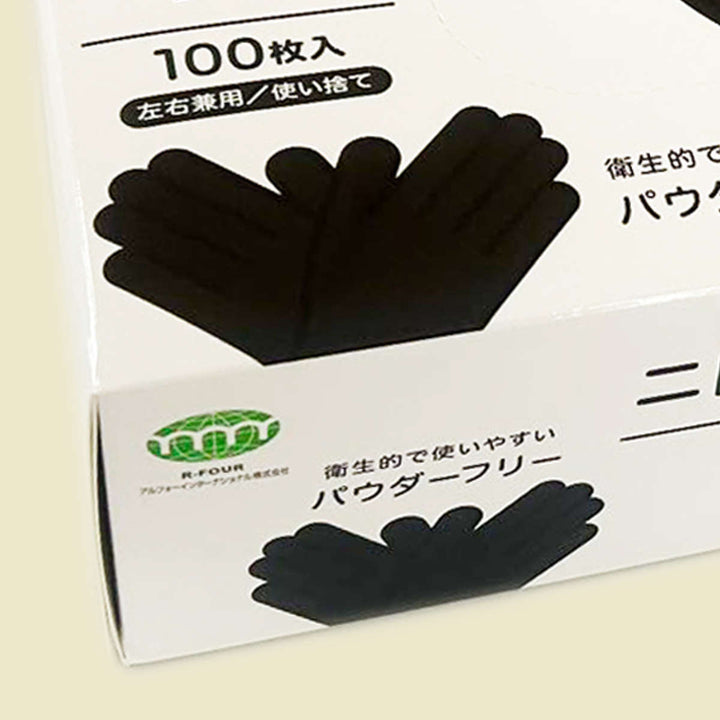 手袋ニトリル手袋100枚SMLブラック左右兼用パウダーフリー
