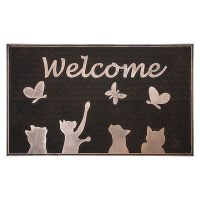 玄関マット 屋外 ラバーマット 猫 45×75