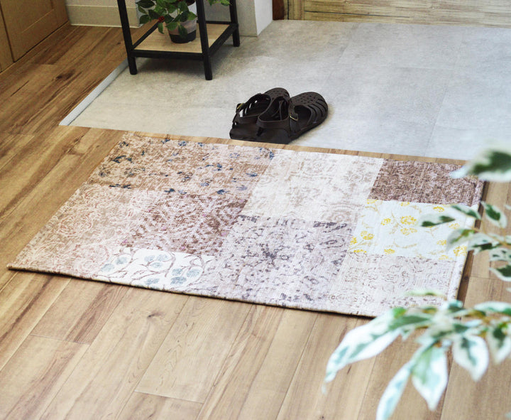 玄関マット50×80cmエルヴァンインテリアマット室内すべり止め付き