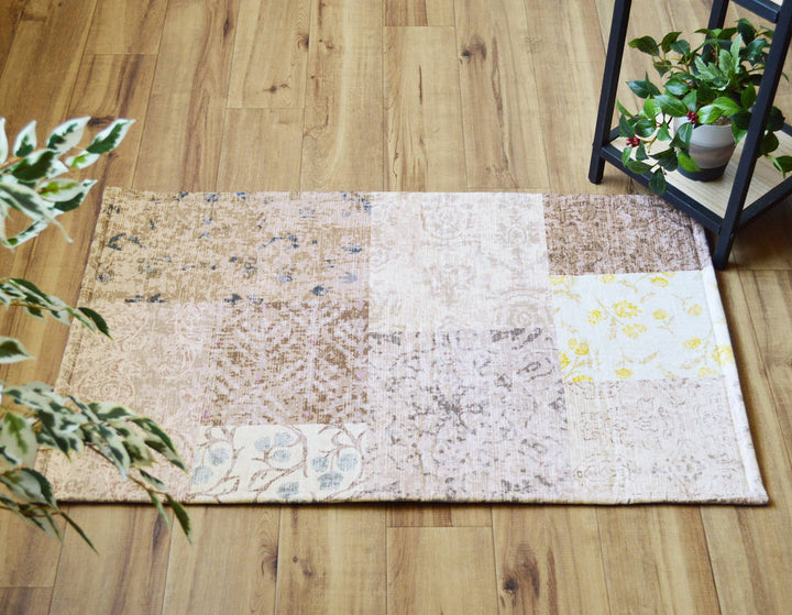 玄関マット50×80cmエルヴァンインテリアマット室内すべり止め付き