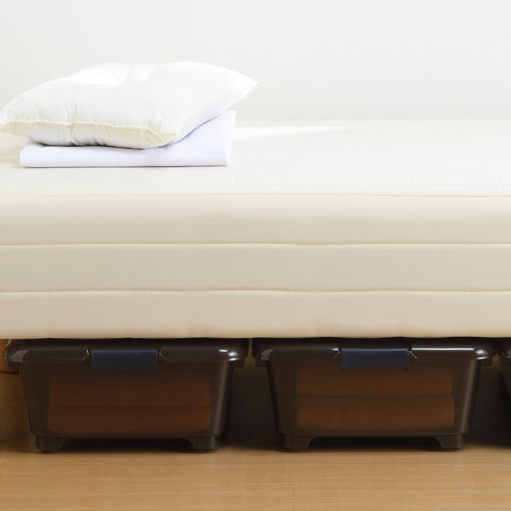 収納ケースベッド下収納BOXスモーク幅40×奥行75×高さ18cmコロ付き