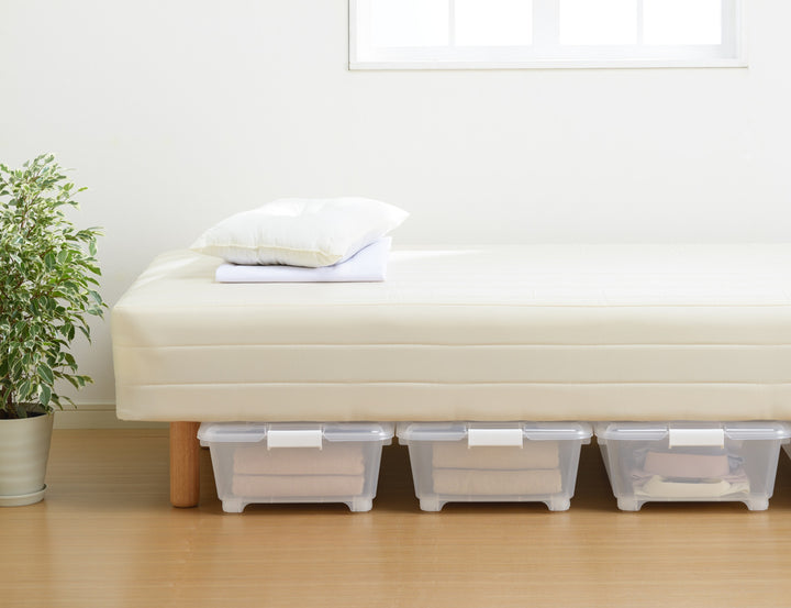 収納ケースベッド下収納BOXスモーク幅40×奥行75×高さ18cmコロ付き