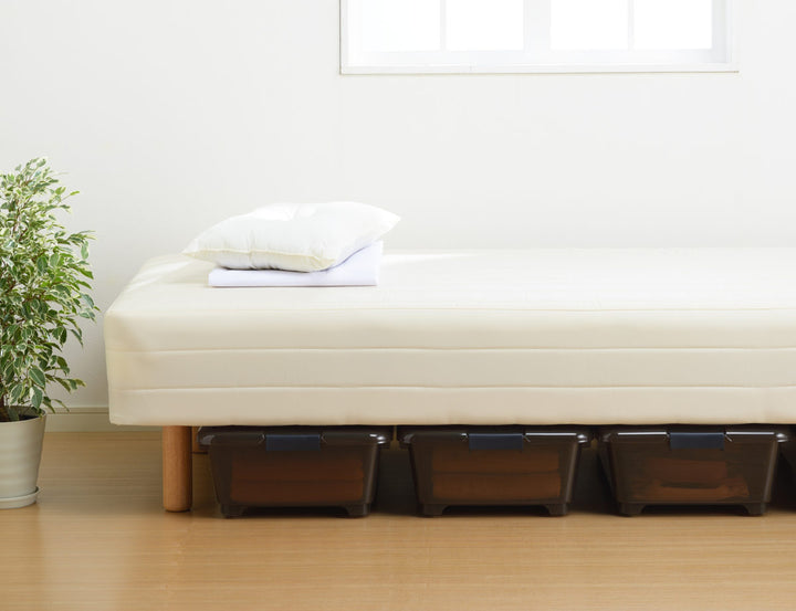 収納ケースベッド下収納BOXスモーク幅40×奥行75×高さ18cmコロ付き