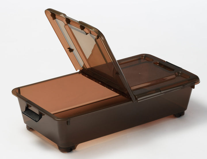 収納ケースベッド下収納BOXスモーク幅40×奥行75×高さ18cmコロ付き