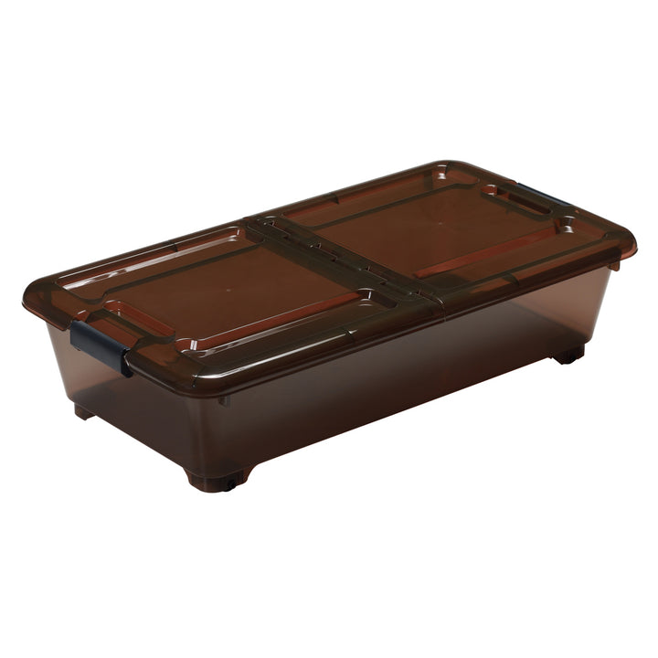 収納ケースベッド下収納BOXスモーク幅40×奥行75×高さ18cmコロ付き