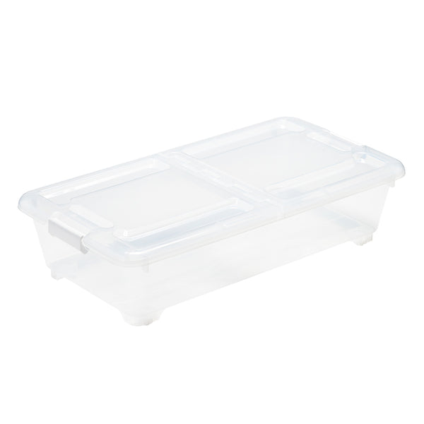 収納ケースベッド下収納BOXスモーク幅40×奥行75×高さ18cmコロ付き