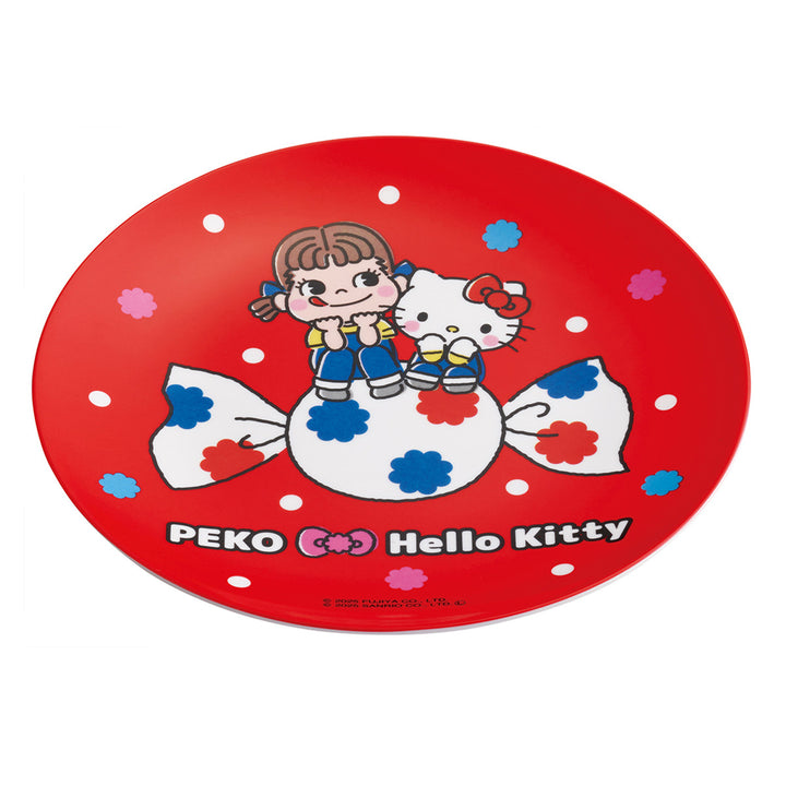 プレート薄肉メラミンプレートPEKO×キティ