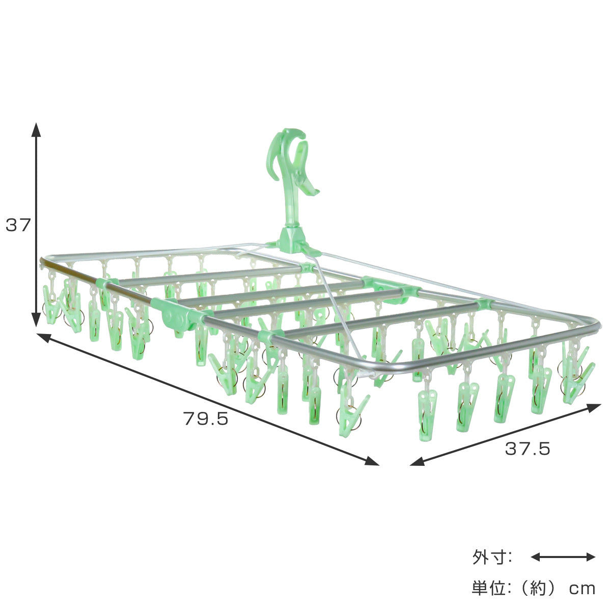 洗濯ハンガー スーパージャンボ角ハンガー ピンチ50個付 アルモア