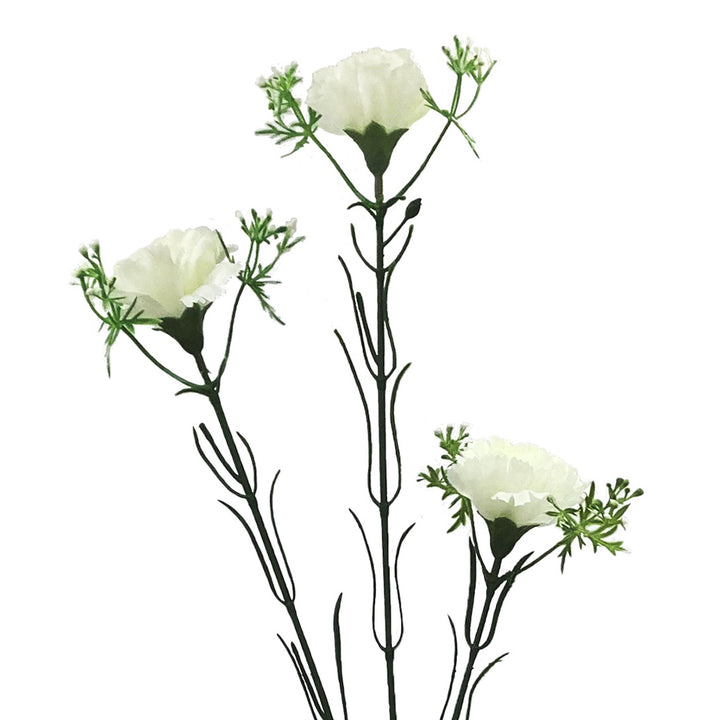 造花カーネーションスプレーホワイトラベンダーピンク