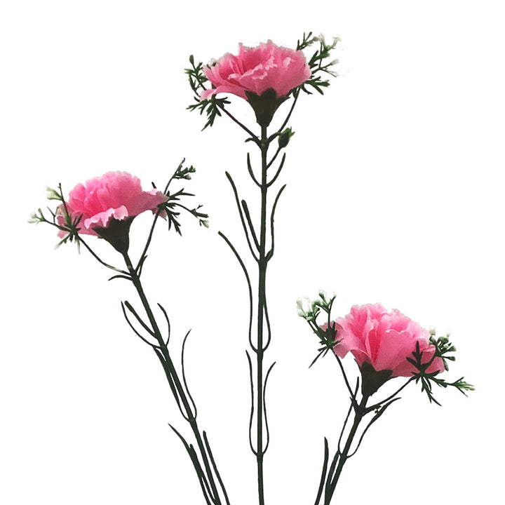 造花カーネーションスプレーホワイトラベンダーピンク