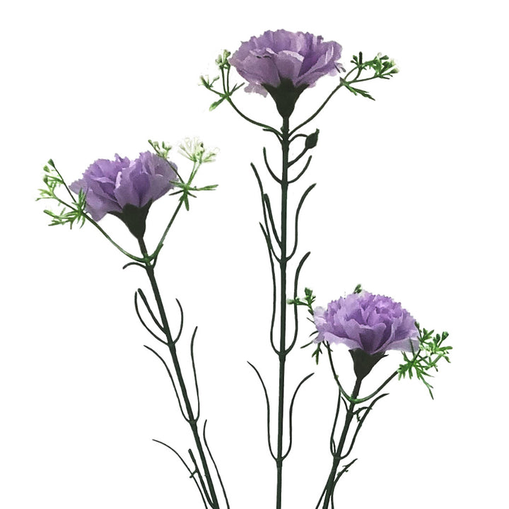 造花カーネーションスプレーホワイトラベンダーピンク