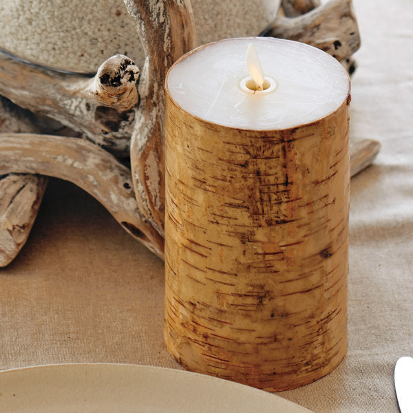 キャンドルLEDLUMINARAルミナラバーチピラー3.5×6インチゆらぎ