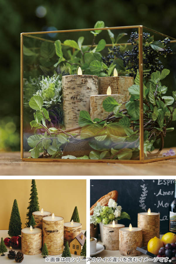 キャンドルLEDLUMINARAルミナラバーチピラー3.5×6インチゆらぎ