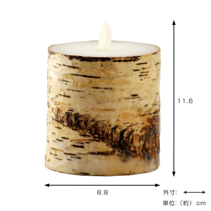 キャンドルLEDLUMINARAルミナラバーチピラー3.5×4インチゆらぎ