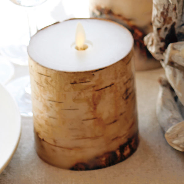 キャンドルLEDLUMINARAルミナラバーチピラー3.5×4インチゆらぎ