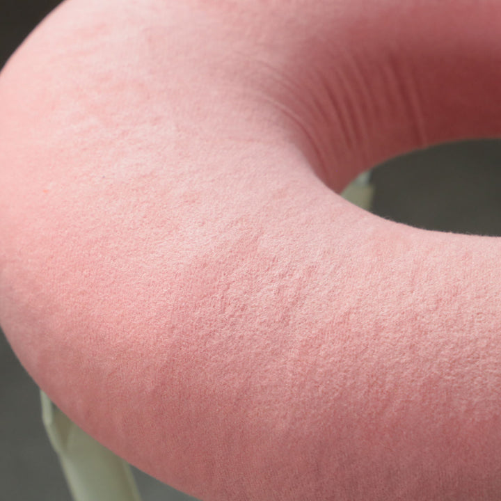 折りたたみ椅子座面高48.5cmドーナツクッション背もたれ付スイーツチェア