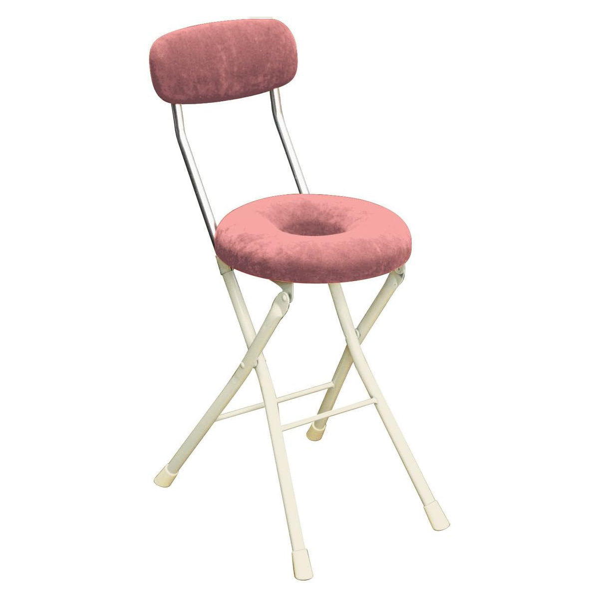 ドーナツチェア 折りたたみ椅子 座面高48.5cm ドーナツクッション 背もたれ付 スイーツ