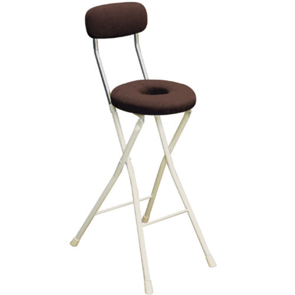 折りたたみ椅子座面高65.5cmドーナツクッション背もたれ付スイーツチェア