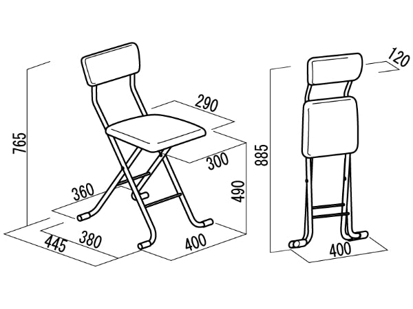折りたたみ椅子座面高49cm標準タイプJメッシュチェア