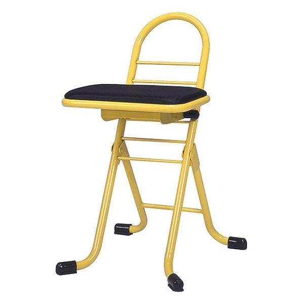 作業椅子座面スイングタイプ高さ調節6段階調節プロワークチェアミニブラック/イエロー