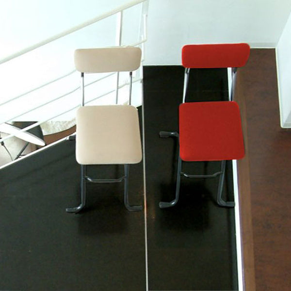 折りたたみチェア座面高63.5cm折りたたみ椅子クッションメッシュカウンターチェア