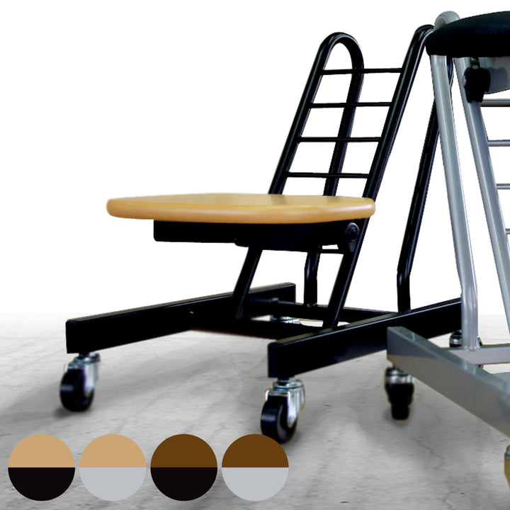 作業椅子キャスター付き高さ調節6段階調節ムーブスマート天然木座面タイプ