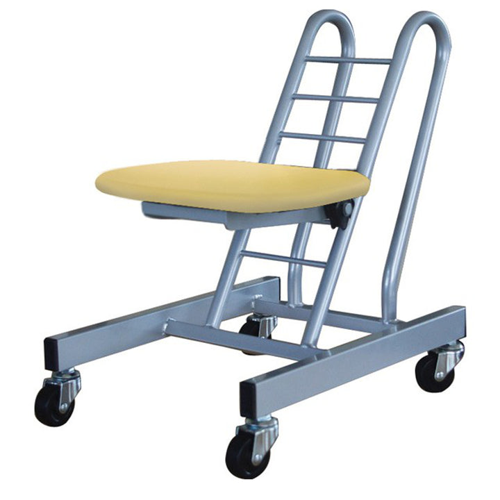 作業椅子キャスター付き高さ調節6段階調節ムーブスマート天然木座面タイプ