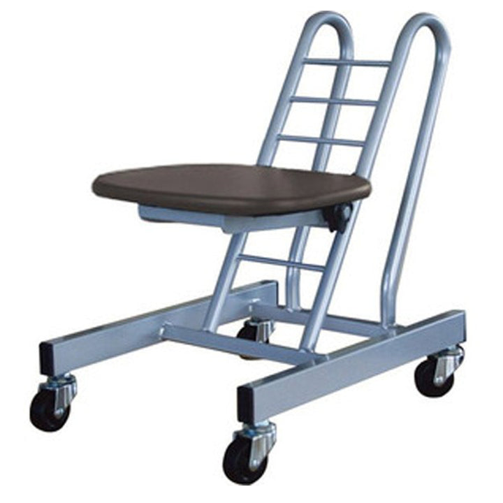 作業椅子キャスター付き高さ調節6段階調節ムーブスマート天然木座面タイプ