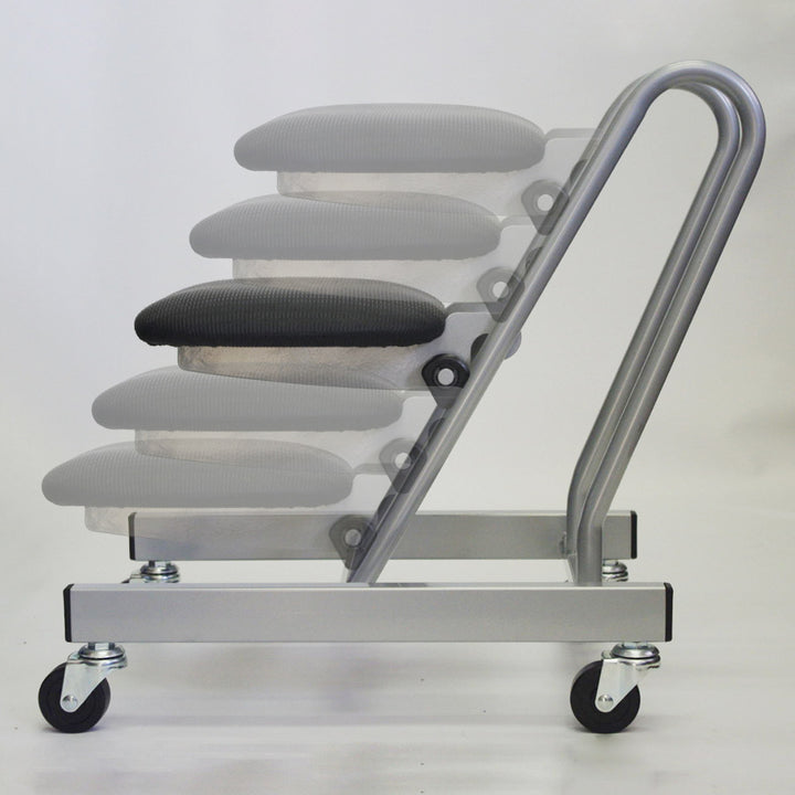 作業椅子キャスター付き高さ調節6段階調節ムーブスマート天然木座面タイプ