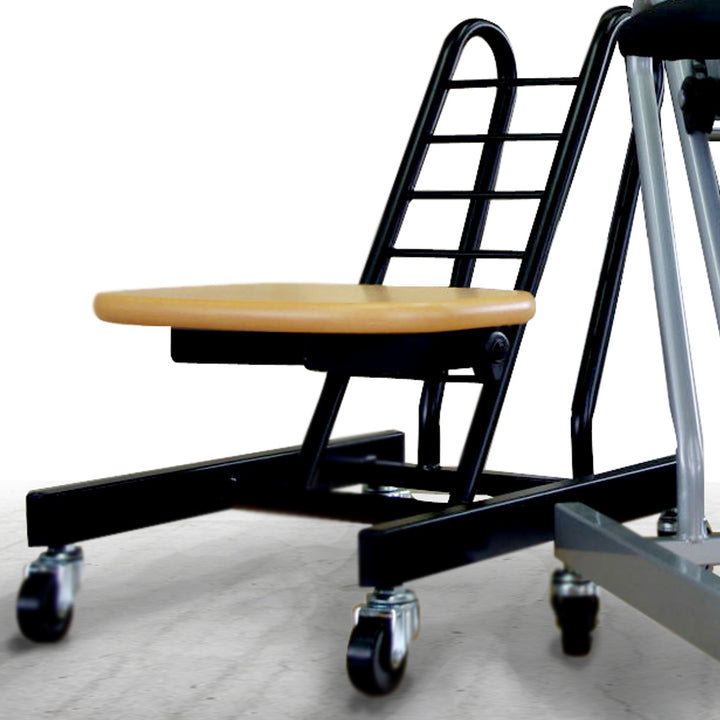 作業椅子キャスター付き高さ調節6段階調節ムーブスマート天然木座面タイプ