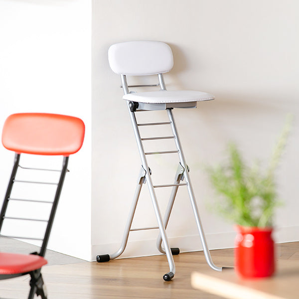 折りたたみ椅子高さ調節6段階調節リリィチェアクッションタイプスチールブラックフレーム