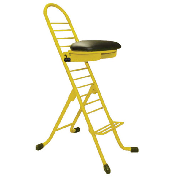 作業椅子座面回転タイプ高さ調節12段階調節プロワークチェアラウンドブラック/イエロー