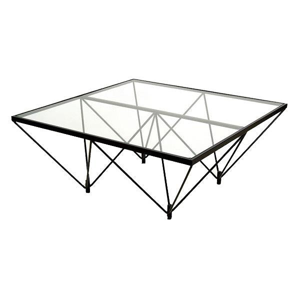 ガラステーブル幅80cm角型ロータイプ