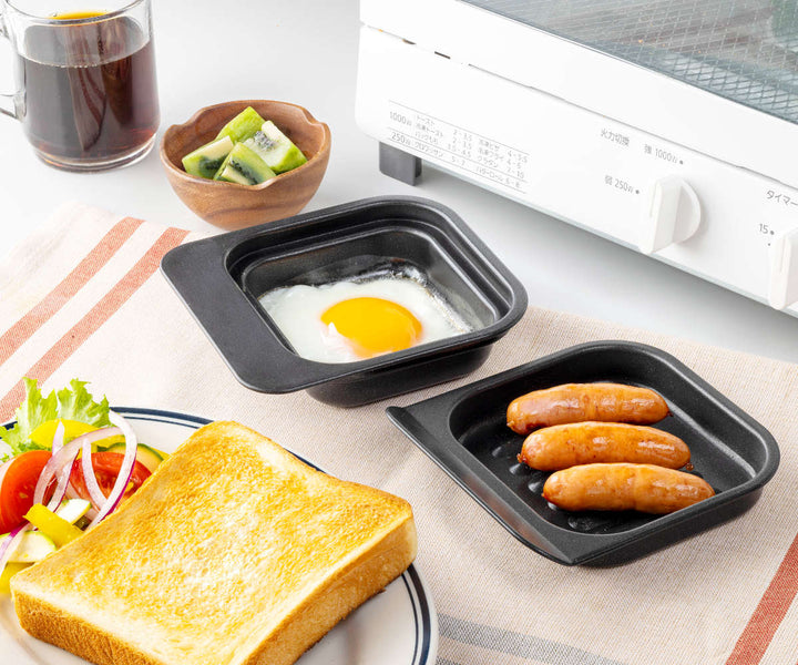 グリルプレート2個セット2段焼きプレートフッ素加工デュアルプラス日本製