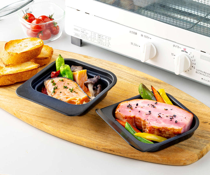 グリルプレート2個セット2段焼きプレートフッ素加工デュアルプラス日本製