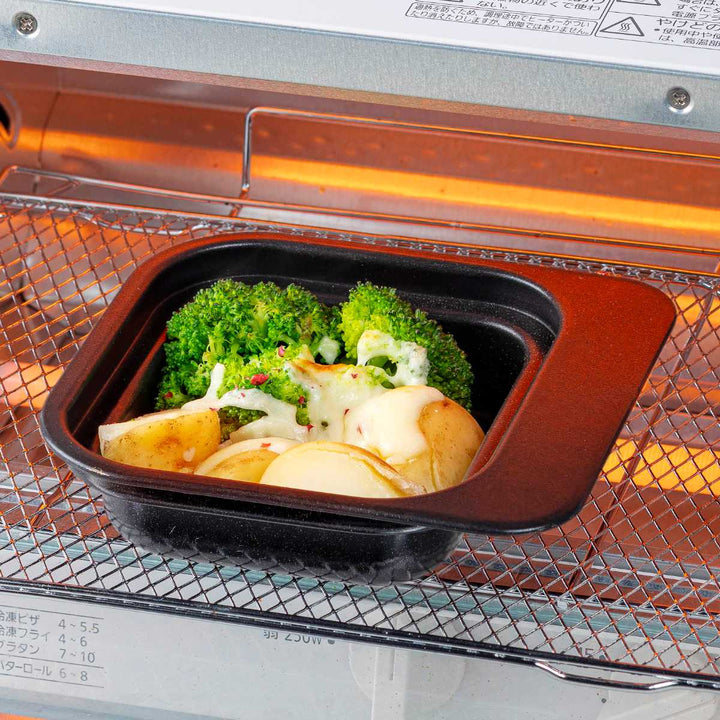 グリルプレート深型2段焼き下段グリル・オーブントースタープレートフッ素加工デュアルプラス日本製