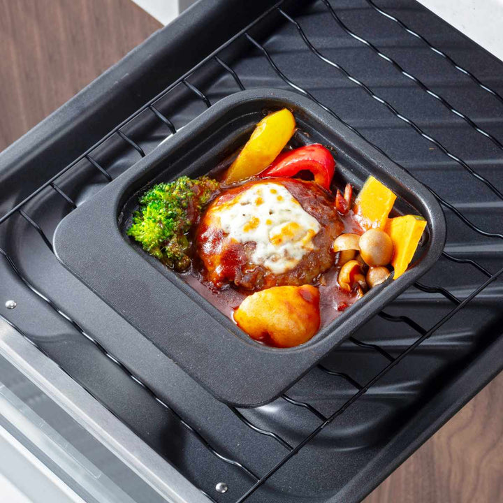 グリルプレート深型2段焼き下段グリル・オーブントースタープレートフッ素加工デュアルプラス日本製