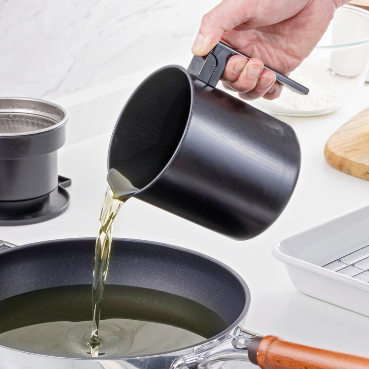 オイルポット500ml活性炭油ろ過ポットフッ素加工