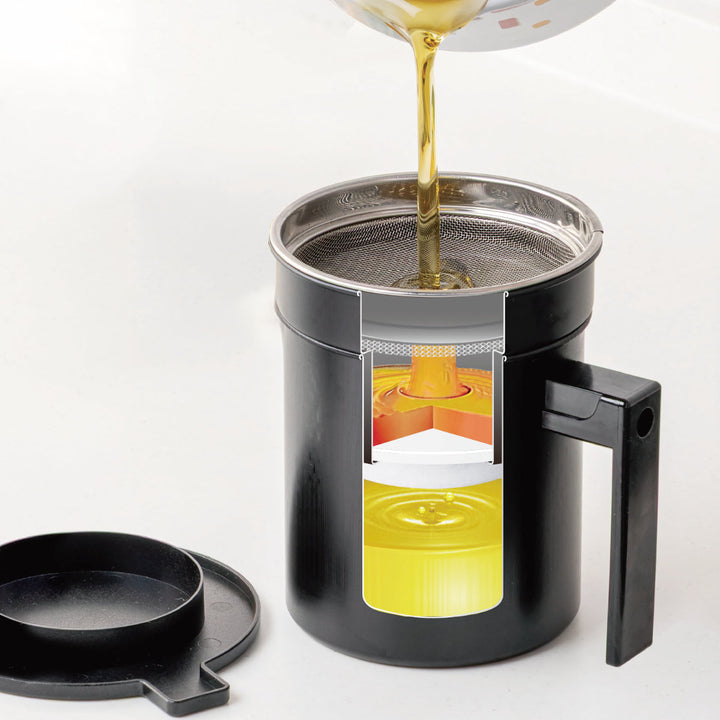 オイルポット500ml活性炭油ろ過ポットフッ素加工