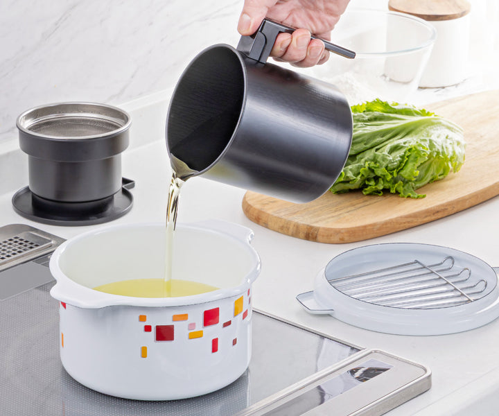 オイルポット500ml活性炭油ろ過ポットフッ素加工