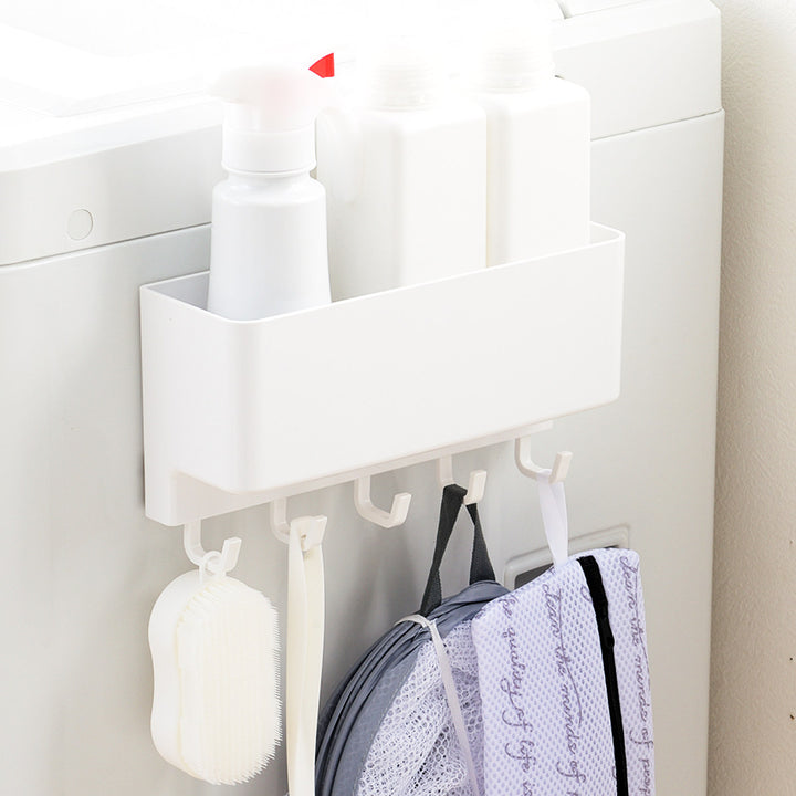 ランドリー収納マグネットタイプ液体洗剤用ラックフック付マグ・ピット